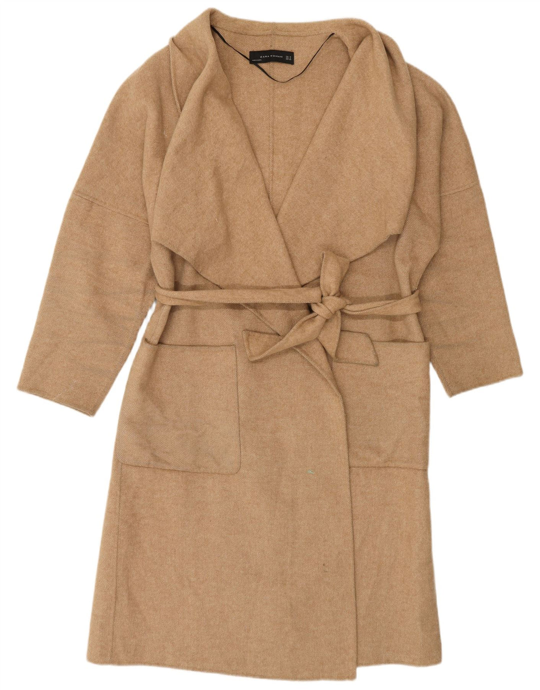 Sobretudo feminino Zara Oversized UK 14 lã bege médio
