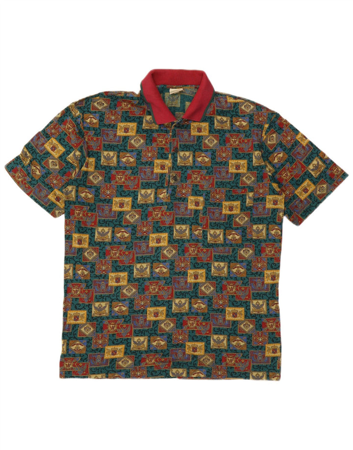 Camisa polo masculina Mango grande geométrica multicolorida