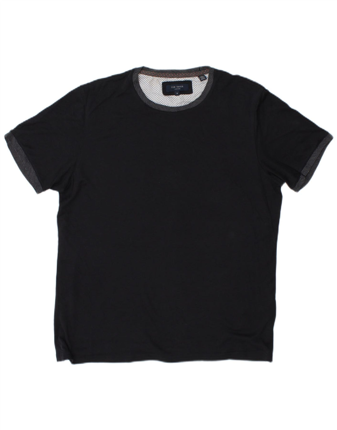 Camiseta masculina TED BAKER tamanho superior 3 algodão azul marinho médio