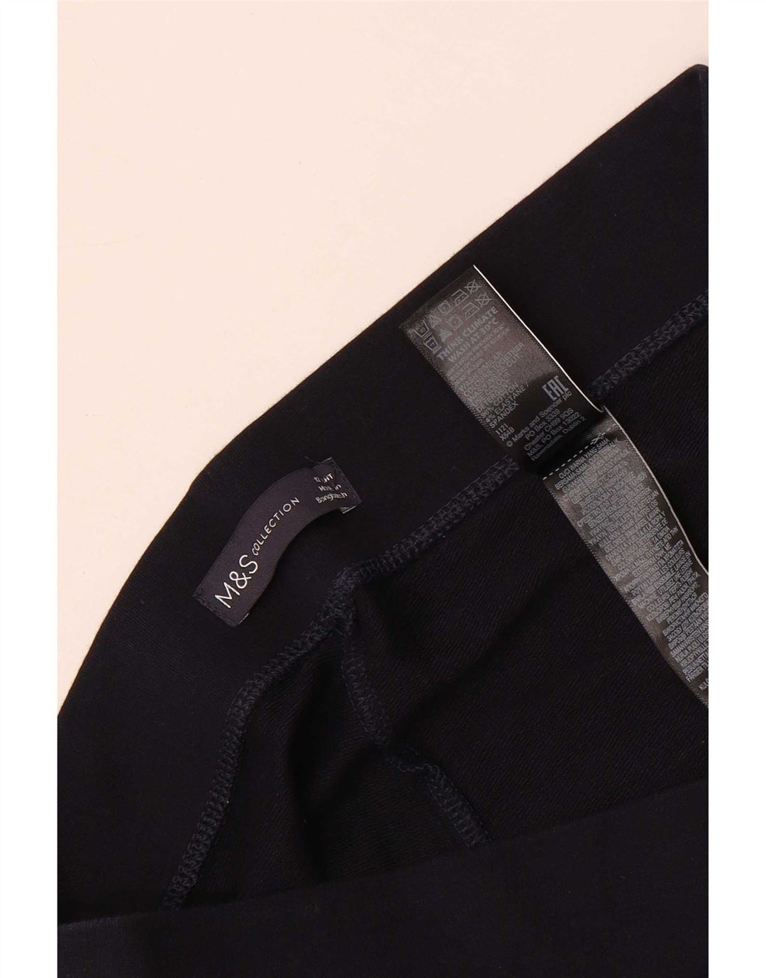 Calça de treino feminina Marks & Spencer Reino Unido 12 algodão azul marinho médio