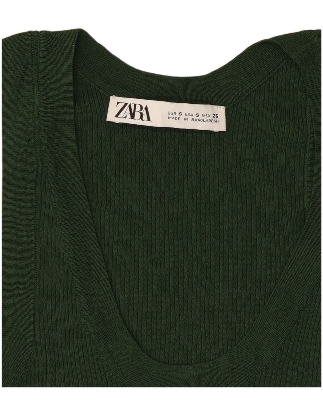 Zara Womens Crop Vest Regata Reino Unido 8 Pequeno Verde