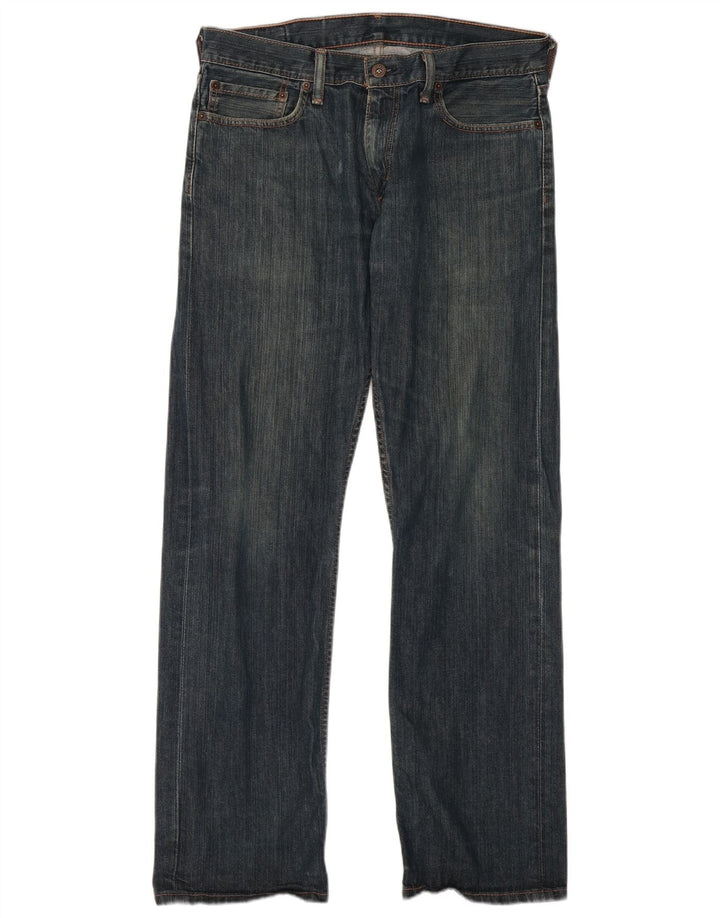 Levi's Masculino 514 Straight Jeans W34 L32 Azul Marinho Algodão