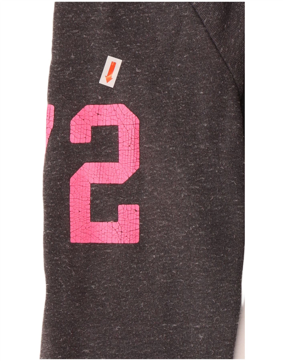 Suéter feminino Superdry com capuz e zíper gráfico UK 8 pequeno algodão cinza