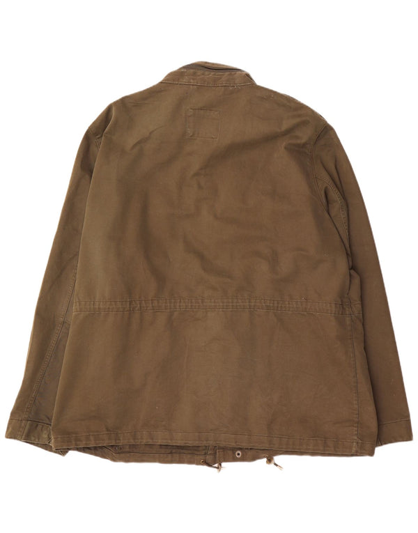 Jaqueta utilitária masculina Marks & Spencer UK 46 3XL algodão cáqui