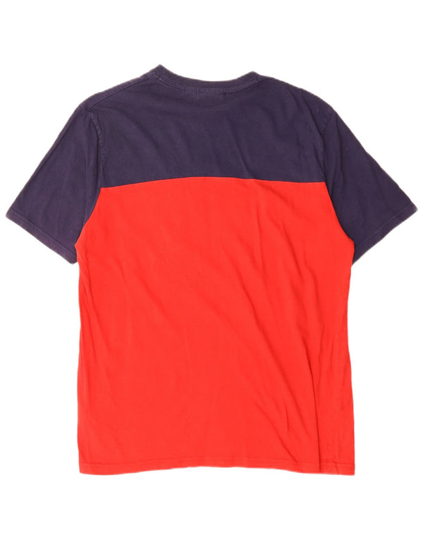 Camiseta masculina Fila Graphic Top médio vermelho algodão colorblock
