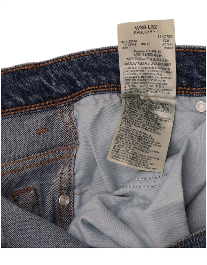 Wrangler masculino regular fit jeans reto W38 L32 algodão azul