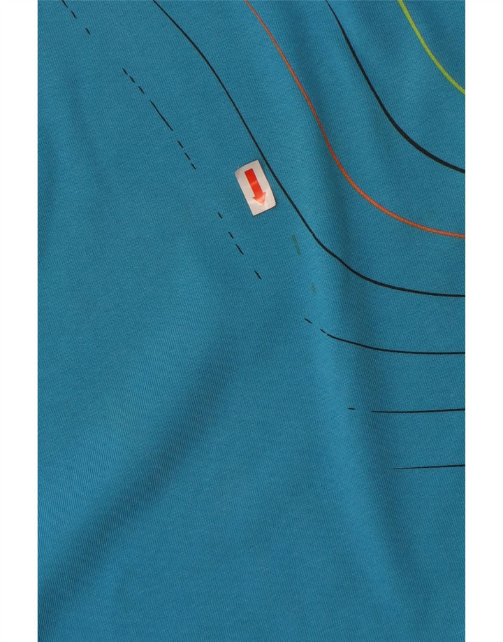 Camiseta gráfica masculina FOX Top grande algodão azul