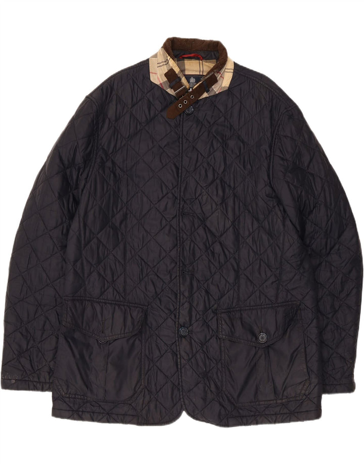 Jaqueta acolchoada masculina Barbour UK 44 2XL azul marinho poliamida