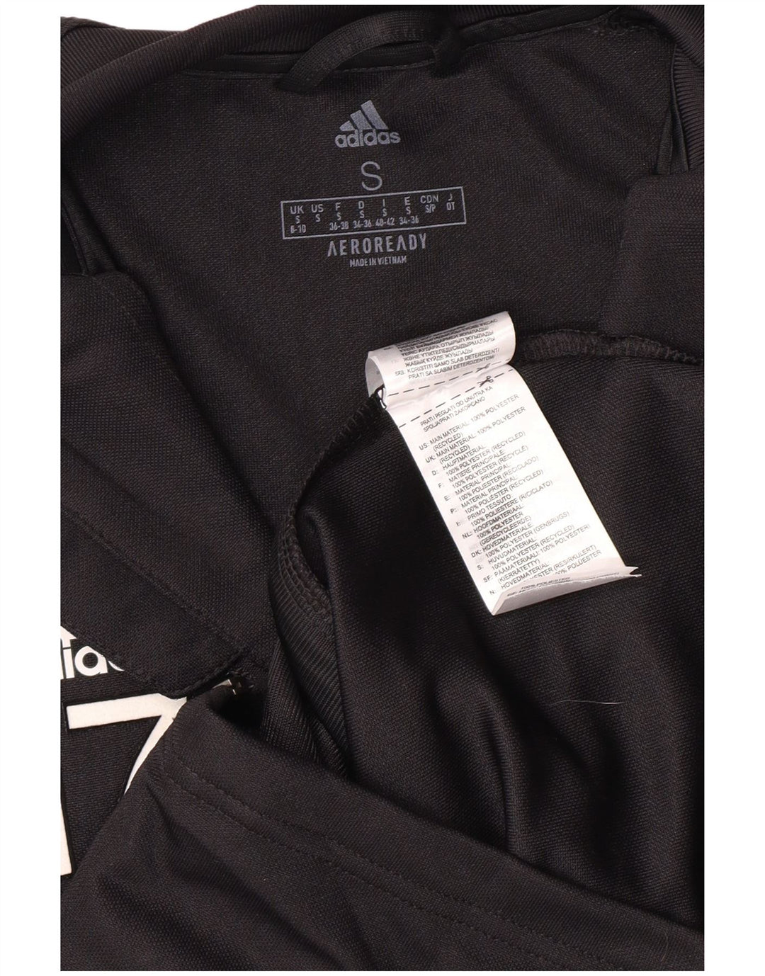 ADIDAS Womens Wisconsin Graphic Tracksuit Top Jacket UK 8/10 Pequeno Preto