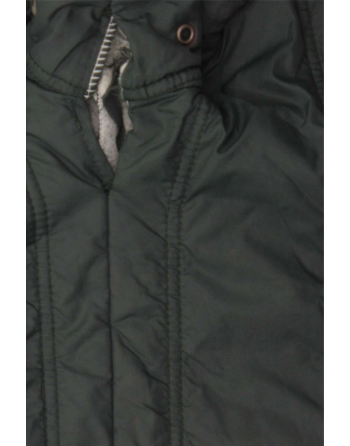 Jaqueta acolchoada masculina Zara UK 40 grande nylon verde