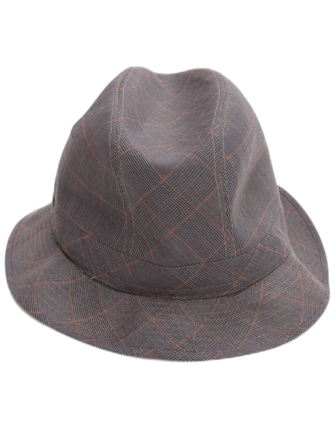 Chapéu Fedora masculino vintage grande xadrez cinza clássico