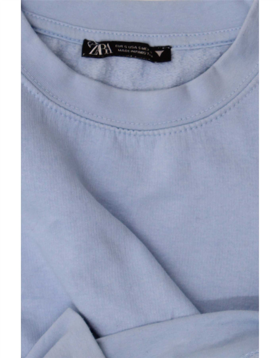 Zara Womens Crop Oversized Moletom Jumper Reino Unido 10 Pequeno Azul