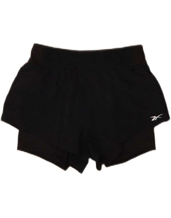 Reebok Womens Speedwick Sport Shorts UK 8/10 Pequeno Poliéster Preto