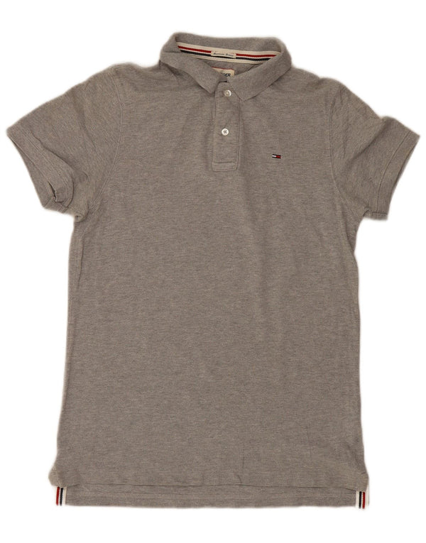 Camisa polo masculina Tommy Hilfiger algodão cinza médio