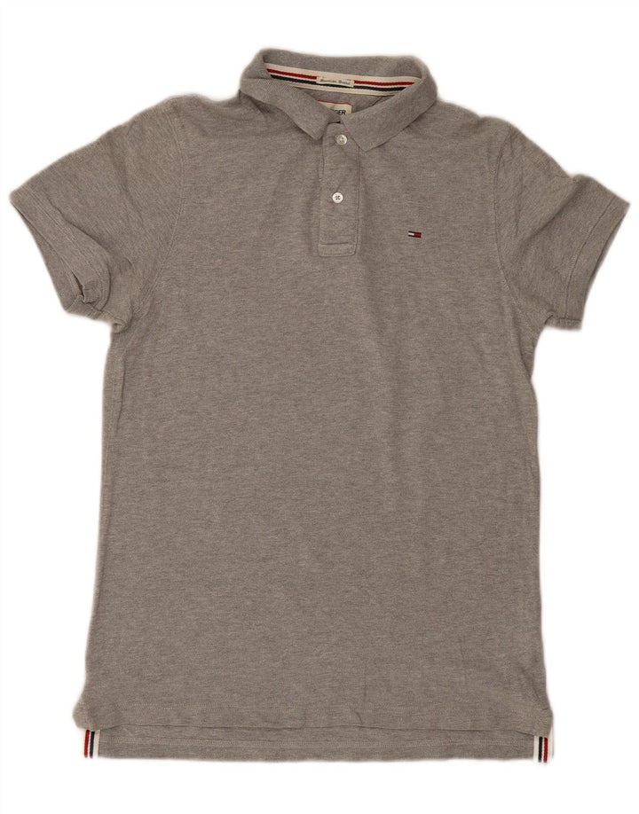 Camisa polo masculina Tommy Hilfiger algodão cinza médio