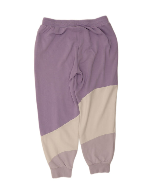 Calça de treino feminina Puma Joggers UK 16 grande bloco colorido roxo