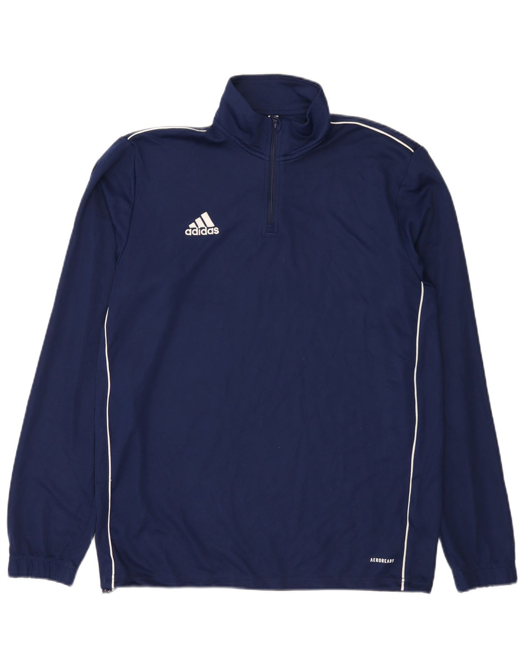Adidas Mens Aeroready Zip Neck Pullover Treino Top Grande Azul Marinho