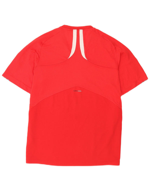 Camiseta masculina Adidas regular de manga curta Top grande bloco colorido vermelho