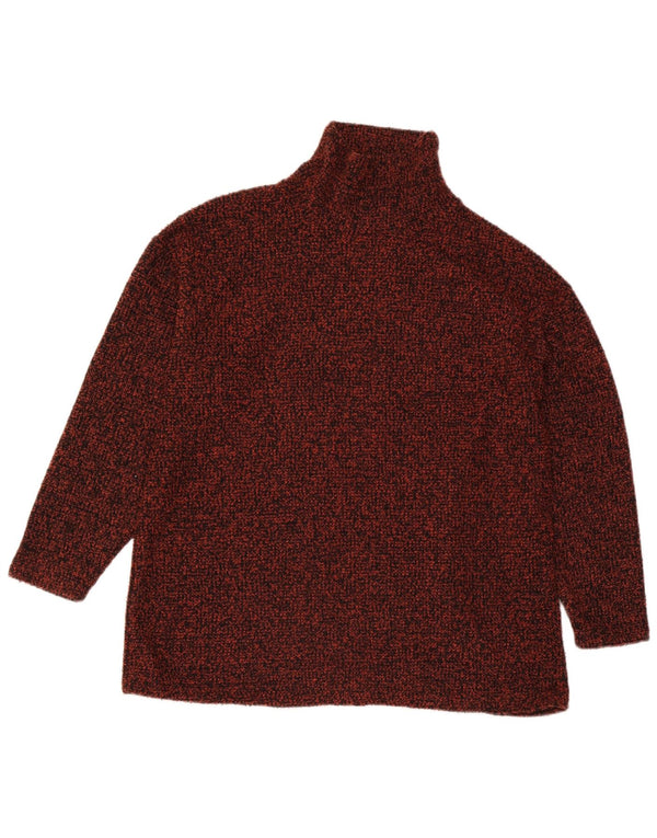 Suéter feminino Marks & Spencer com gola tartaruga Reino Unido 18 XL marrom manchado