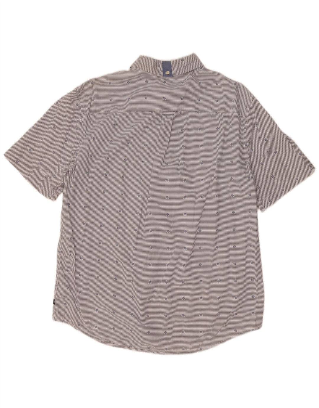 Camisa masculina de manga curta Chaps grande azul listrado algodão náutico