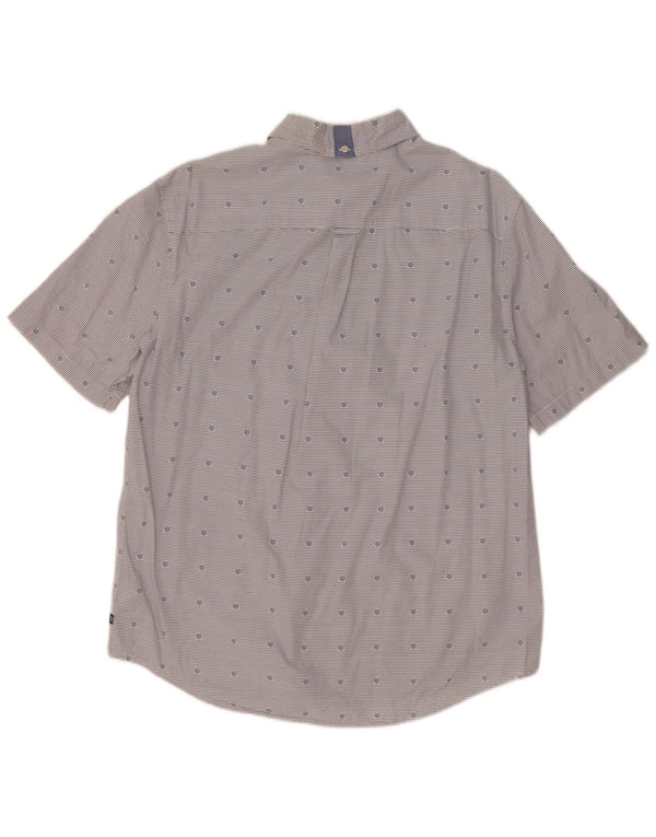 Camisa masculina de manga curta Chaps grande azul listrado algodão náutico