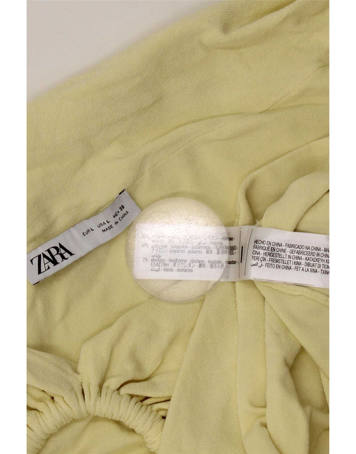 Zara Womens Off Ombro Top UK 16 Grande Viscose Amarela