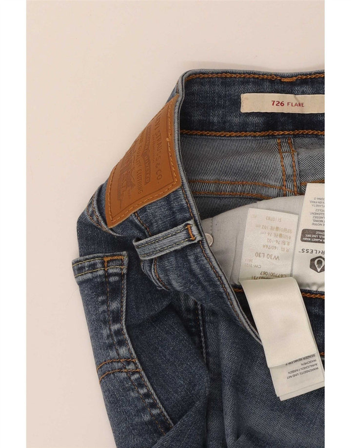Calça jeans feminina Levi's 726 Flared W30 L30 azul algodão