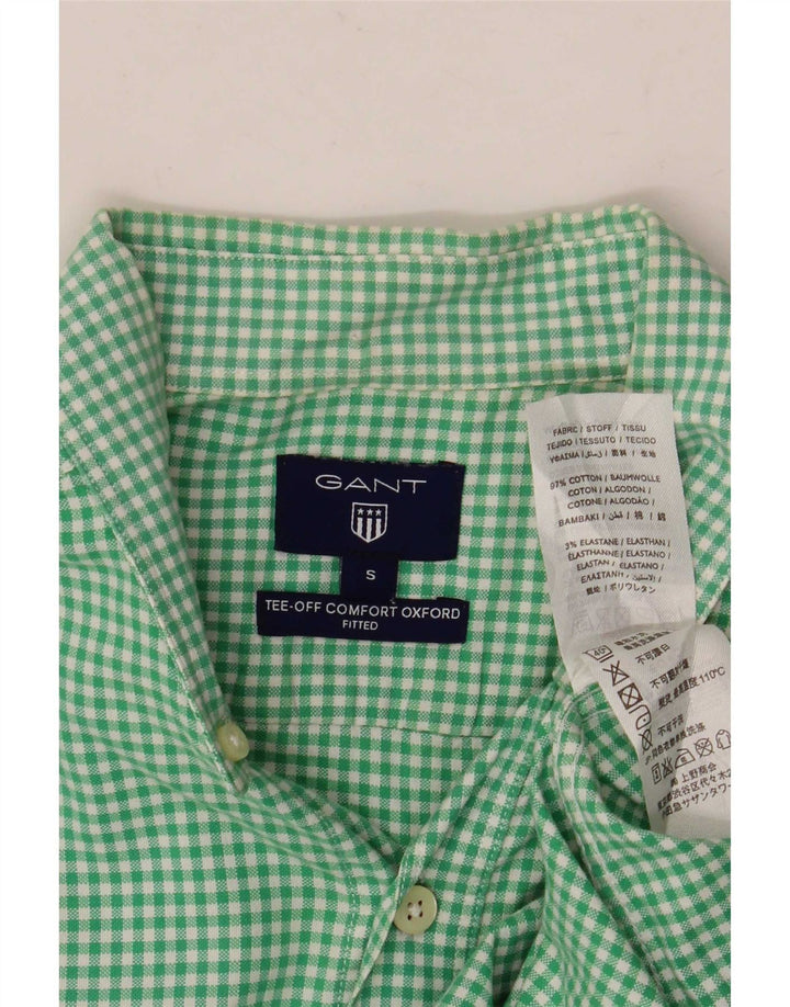 Camisa masculina Gant pequena xadrez verde algodão