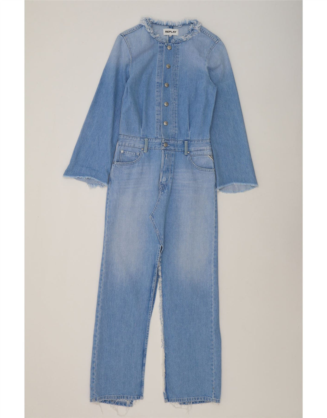 Macacão jeans feminino Replay UK 10 algodão azul pequeno