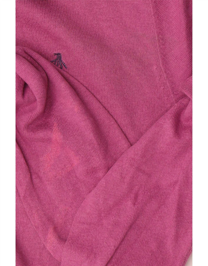 Suéter masculino Penguin com gola redonda de algodão rosa médio