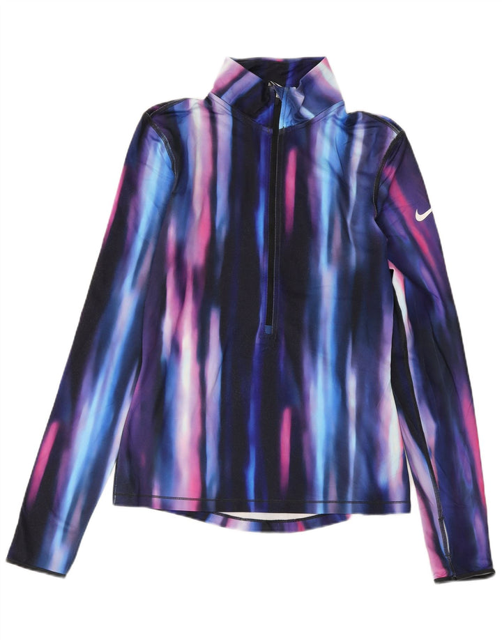 NIKE Womens Dri Fit Pullover Treino Top UK 8 Pequeno Multicolorido