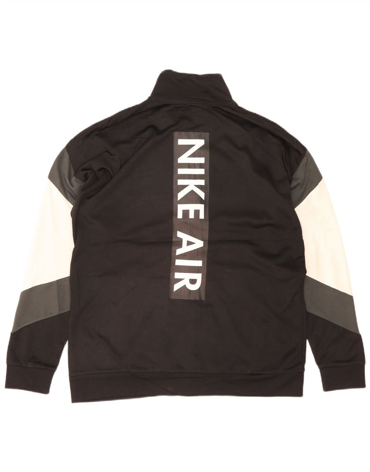 NIKE Mens Graphic Tracksuit Top Jacket Grande Preto Colorblock Poliéster