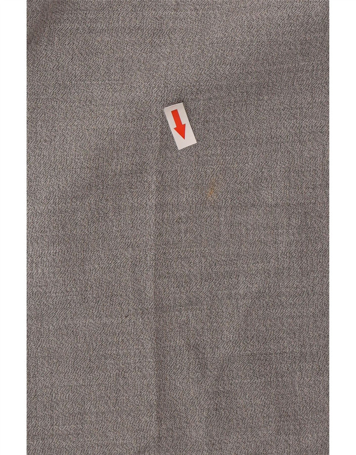 Zara Mens Slim Suit Calças EU 46 XL W36 L33 Cinza Poliéster
