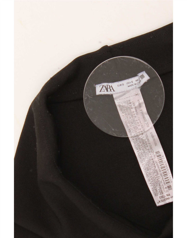 Zara Womens Leggings UK 8 Pequeno Poliéster Preto