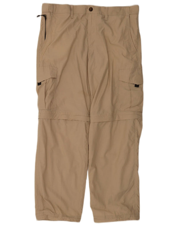 Calça cargo masculina Marks & Spencer Regular Fit W34 L29 algodão bege