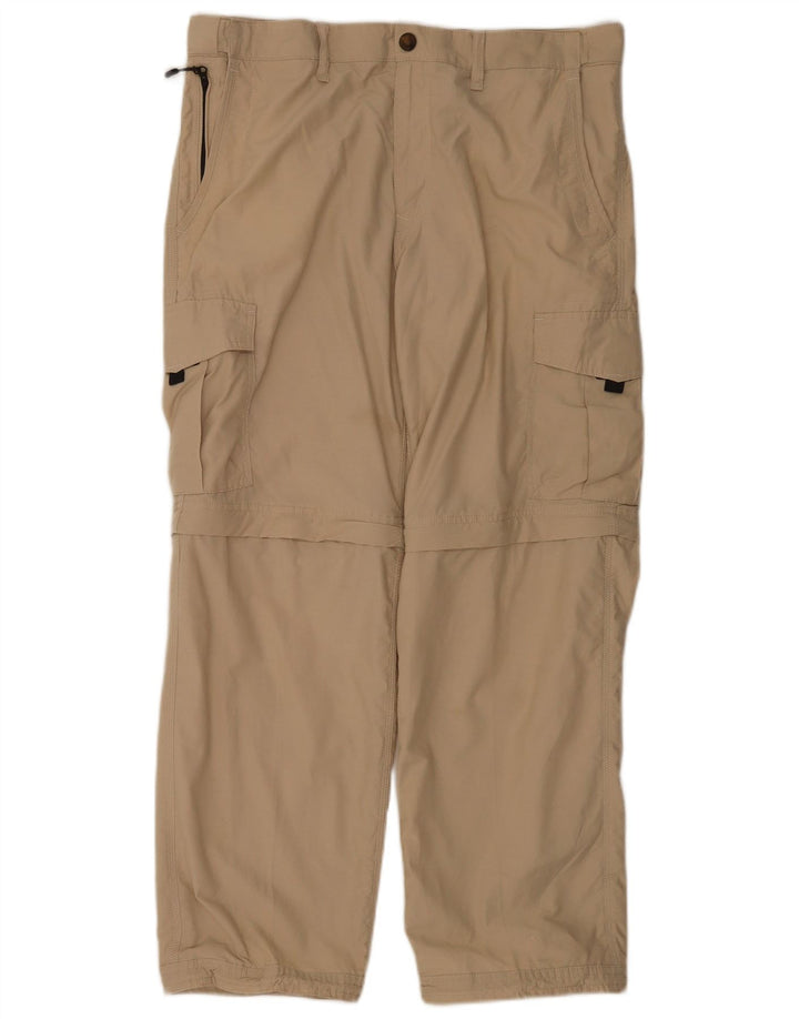 Calça cargo masculina Marks & Spencer Regular Fit W34 L29 algodão bege