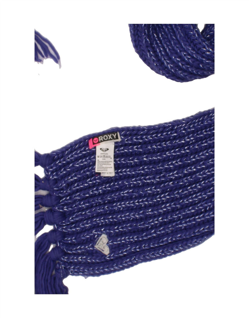 ROXY Girls Knit Rectangle Scarf One Size Purple Flecked Acrylic Vintage Roxy and Second-Hand Roxy from Messina Hembry 