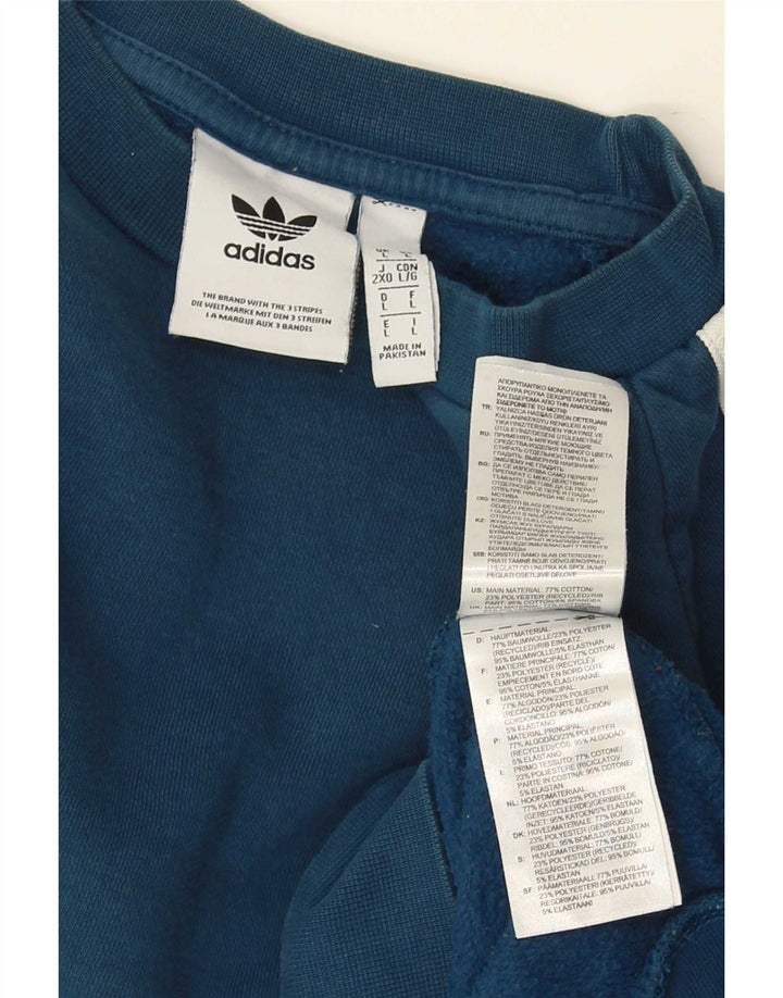 Adidas Mens Moletom Jumper Grande Algodão Azul