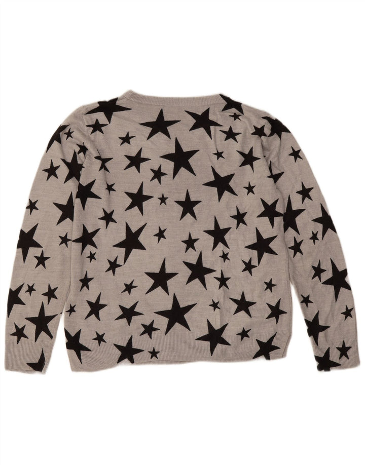 Suéter feminino Marks & Spencer com gola canoa Reino Unido 14 grande cinza