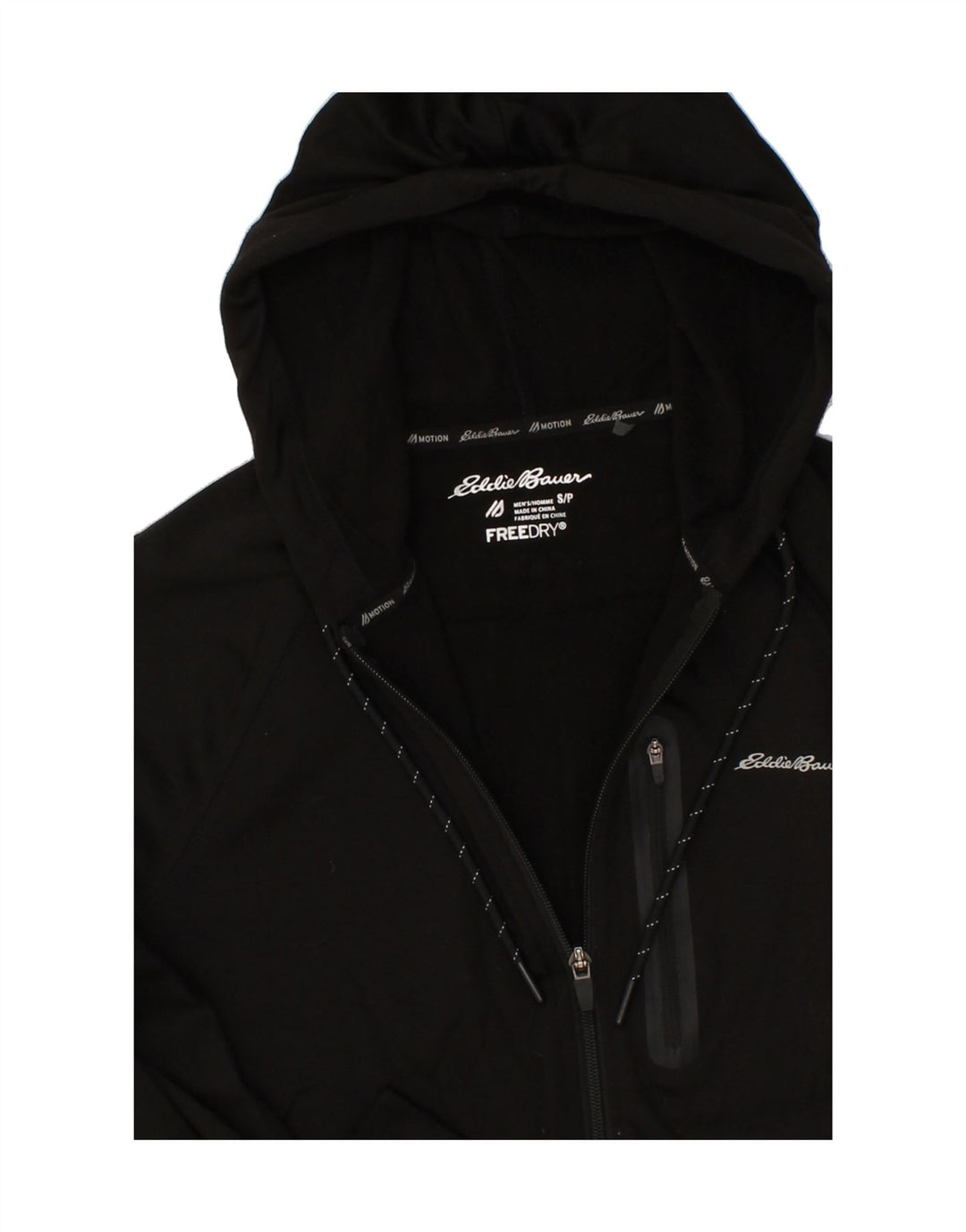 EDDIE BAUER Mens Zip Hoodie Sweater Small Black Polyester Vintage Eddie Bauer and Second-Hand Eddie Bauer from Messina Hembry 