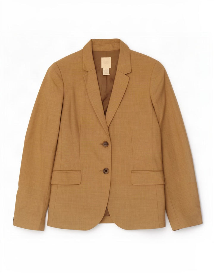 Jaqueta blazer feminina de 2 botões J. Crew US 10 grande lã marrom