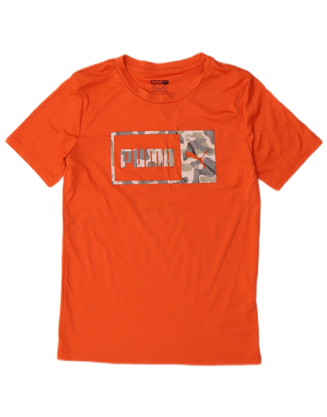 Camiseta PUMA Boys Graphic Top 10-11 Anos Médio Poliéster Laranja