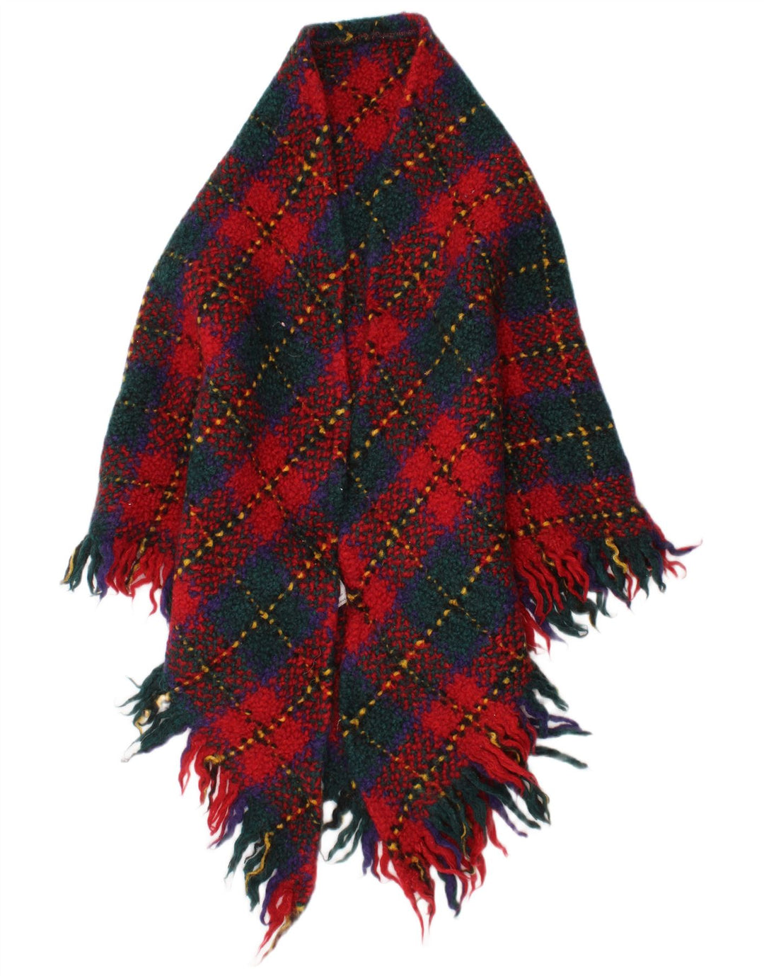 Branigan feminino tricô poncho xale tamanho único L31 xadrez multicolorido