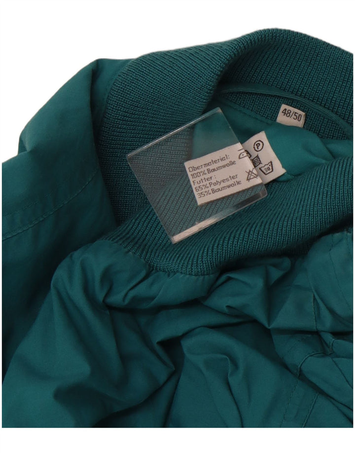 Jaqueta bomber masculina vintage EU 48 algodão verde médio