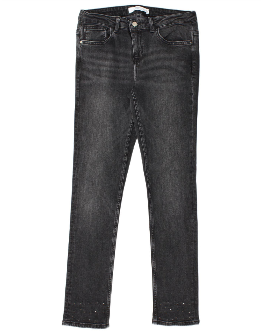 Zara Jeans Slim Feminino EU 40 Médio W30 L30 Cinza