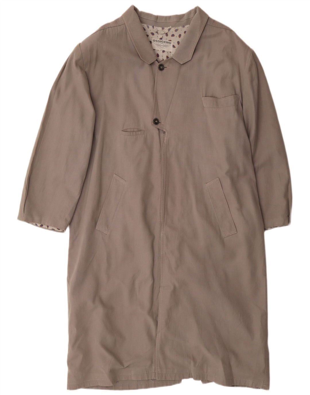 Sobretudo masculino vintage UK 40 grande algodão cinza