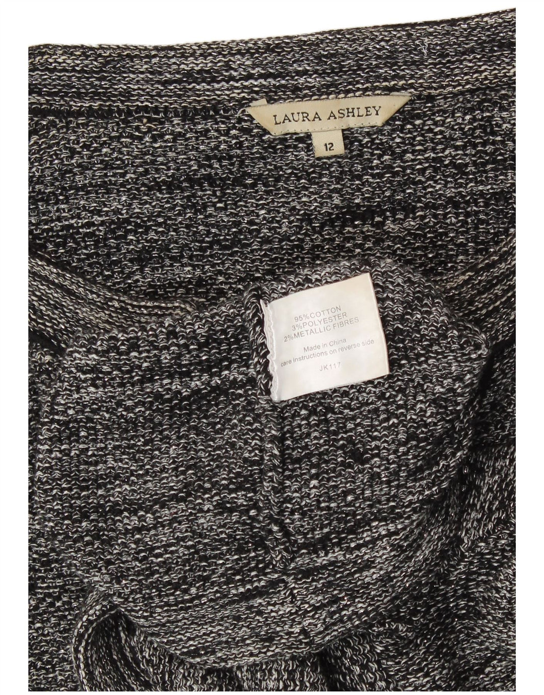 Laura Ashley Womens Open Bolero Jumper Reino Unido 12 Médio Algodão Cinza