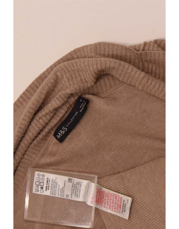 Marks & Spencer Suéter feminino Longline Open Cardigan Reino Unido 14 Médio Marrom