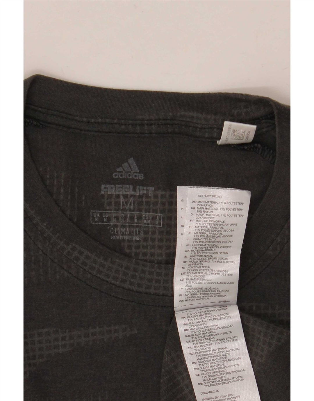 Adidas Mens Climalite Camiseta Top Cinza Médio Camuflagem Poliéster