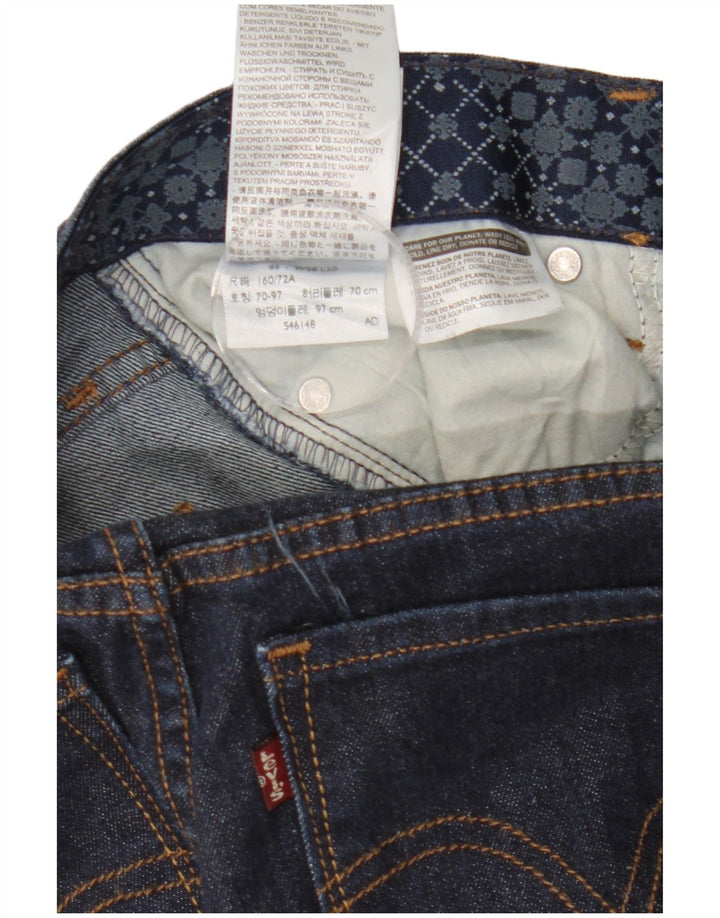 Jeans reto feminino Levi's US 6 médio W28 L30 algodão azul marinho